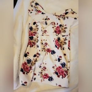 SUSAN SHIER ONE SHOULDER FLORAL DRESS